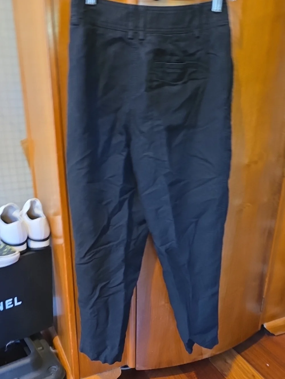 Banana Republic Black Linen Cotton Blend Pant